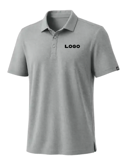 TravisMathew Medium Grey Heather Coto Performance Polo w/Logo