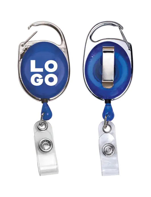 Royal Carabiner Style Badge Reel and Badge Holder w/Logo
