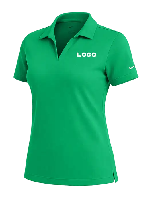 NIKE Kelly Green Womens Dri-Fit Micro Pique Polo w/Logo