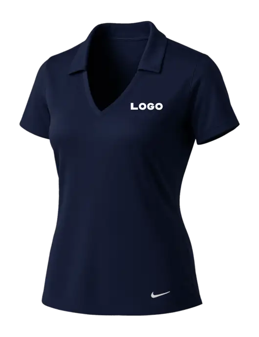 NIKE Dark Navy Womens Dri-Fit Vertical Mesh Polo w/Logo