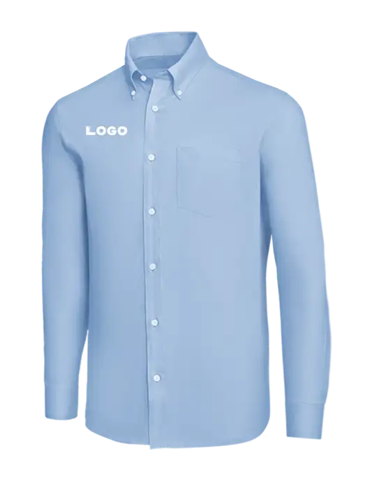 Brooks Brothers Light Blue Wrinkle-Free Stretch Nailhead Shirt w/Logo