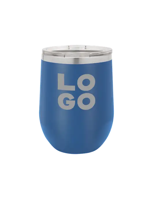 Polar Camel 12 oz Powder Coated Royal Vacuum Insulated Stemless Wine Tumbler w/Logo