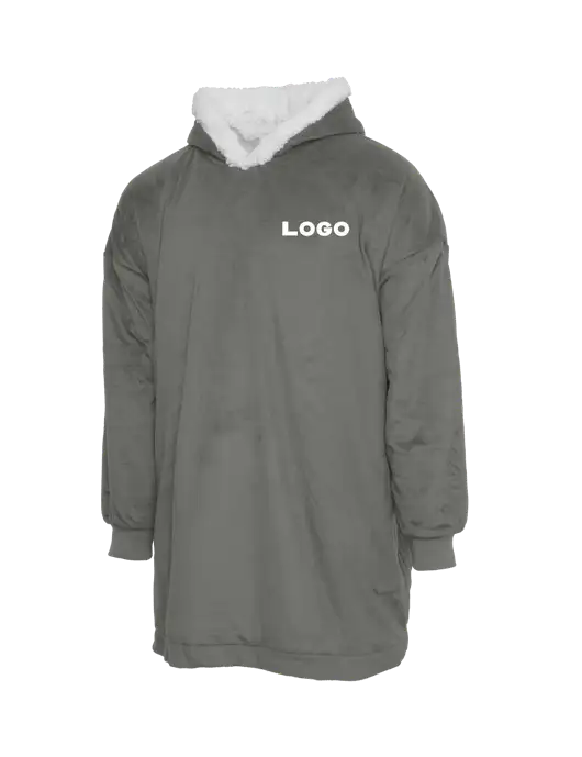 Wearable Lodge Medium Grey Blanket w/Logo