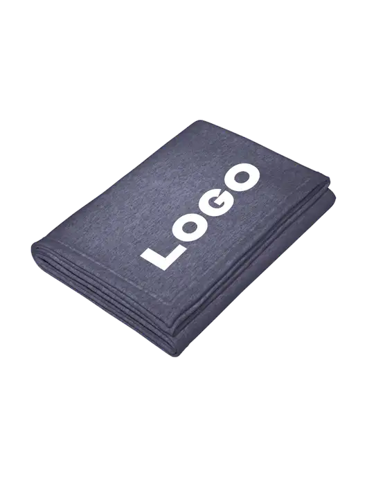 Core Heather Navy Fleece Sweatshirt Blanket w/Logo