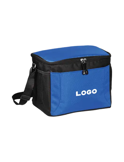 12 Can Twilight Blue/Black Cube Cooler  w/Logo