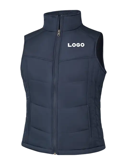  Womens Dark Slate/Black Puffy Vest w/Logo