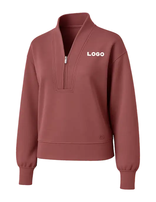 OGIO Womens Soft Maroon Transcend 1/4-Zip w/Logo