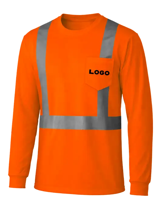 CornerStone Safety Orange ANSI 107 Class 2 Mesh Long Sleeve Tee w/Logo
