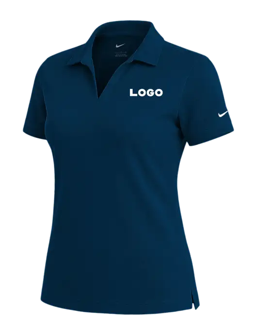 NIKE Navy Womens Dri-Fit Micro Pique Polo w/Logo