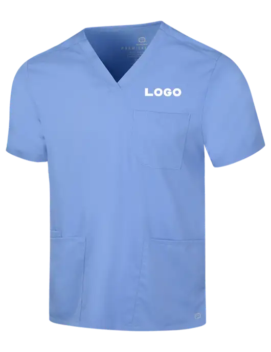 Wink Ceil Blue Mens Premiere Flex V-Neck Top w/Logo