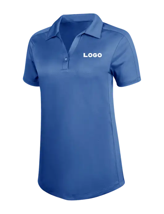 Womens Dark Royal Blue Diamond Jacquard Polo w/Logo