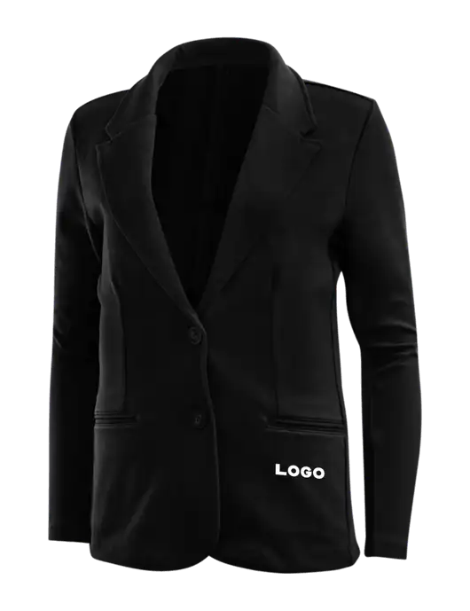 Black Womens Knit Blazer w/Logo