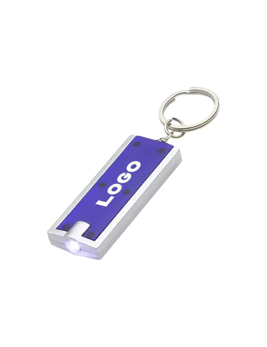 Simple Touch Blue LED Keychain w/Logo