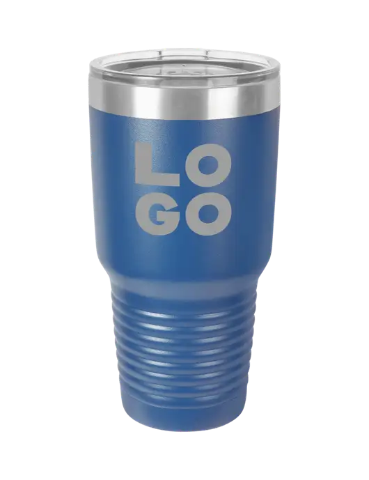 Polar Camel 30 oz Powder Coated Royal Vacuum Insulated Tumbler w/Logo