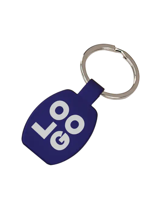Royal Laserable Rounded Rectangle Keychain w/Logo