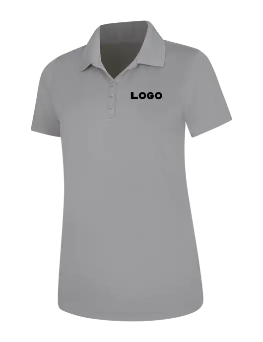 Light Grey Womens Dry Zone UV Mesh Polo w/Logo