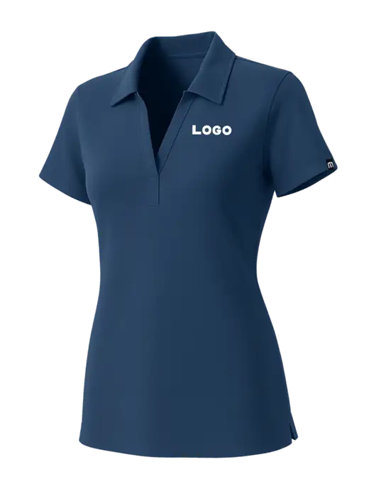 TravisMathew Womens Sapphire Medium Dark Glenview Solid Polo w/Logo