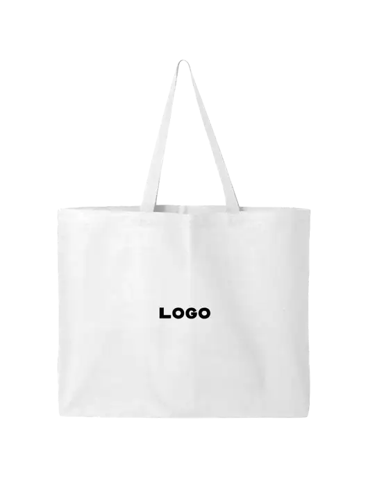 Sturdy Canvas White Tote w/Logo