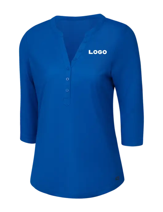 OGIO Royal Blue Jewel Henley w/Logo