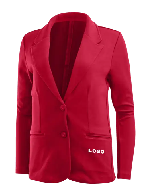 Rich Red Womens Knit Blazer w/Logo
