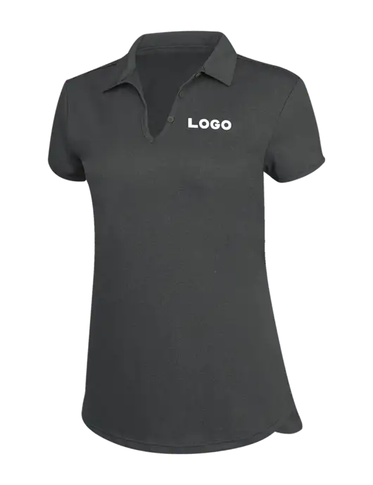 Womens Charcoal Trace Heather Polo w/Logo