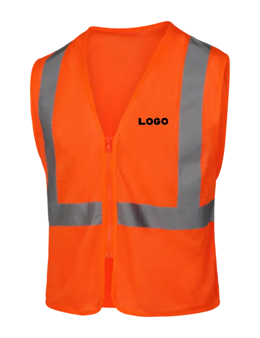 CornerStone Safety Orange ANSI 107 Class 2 Economy Mesh Zippered Vest w/Logo