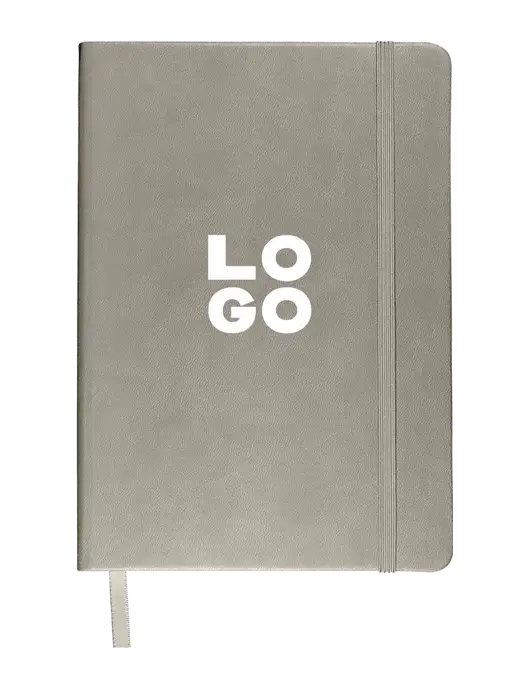 Leeman Light Medium Grey Tuscany Journal 5.75 x 8.25 w/Logo