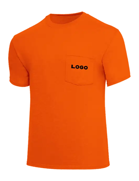 Core Blend Safety Orange Pocket T-Shirt w/Logo