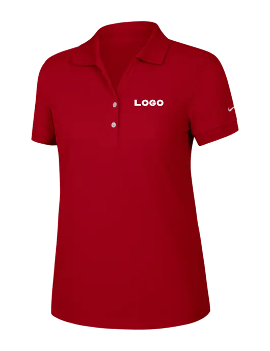 Nike Womens Dri-FIT Classic Red Polo w/Logo
