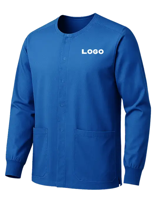 Wink Royal Unisex WorkFlex Snap-Front Scrub Jacket w/Logo