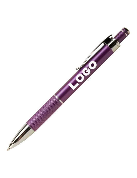 Diamond Etched Purple Pen - Black Ink w/Logo