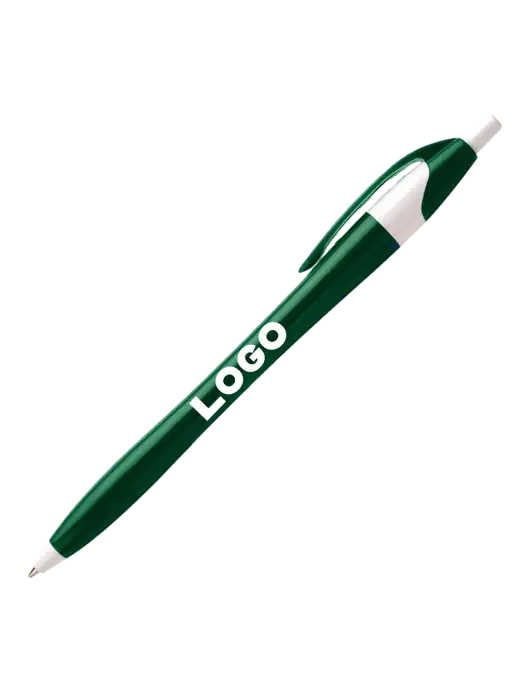 Novella Green/White Executive Pen - Blue Ink w/Logo