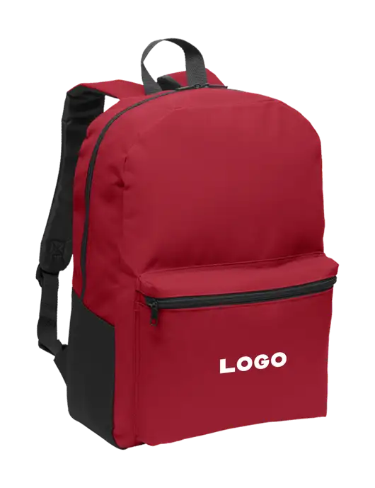 Casual Red Lightweight Laptop Backpack w/Logo