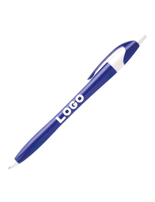 Novella Royal/White Executive Pen - Blue Ink w/Logo