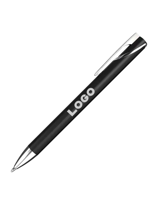 Black/Chrome HyperNova Ballpoint Pen - Black Ink w/Logo