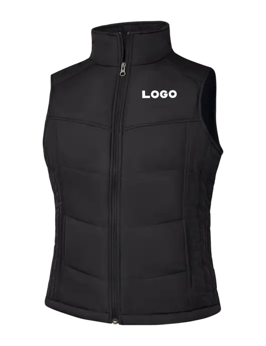 Womens Black/Black Vest w/Logo
