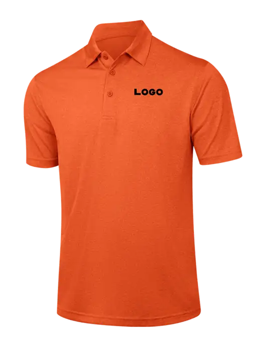 Orange Heather Contender Polo w/Logo