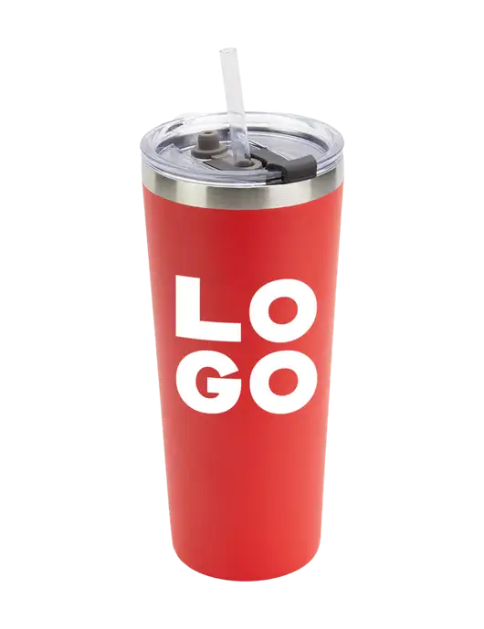 Brighton Red 20 oz Insulated Tumbler & Straw w/Logo