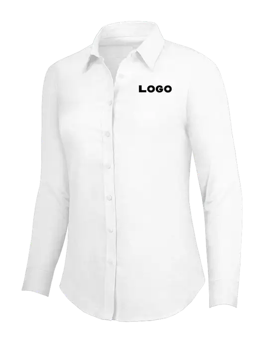 White Womens SuperPro Oxford Shirt w/Logo