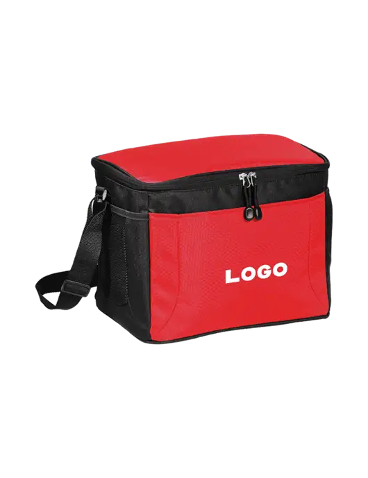 12 Can Red/Black Cube Cooler  w/Logo