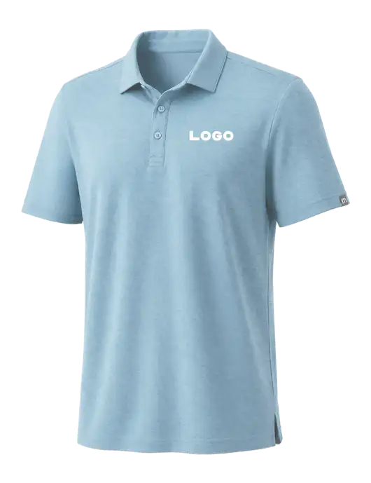 TravisMathew Light Sapphire Heather Coto Performance Polo w/Logo