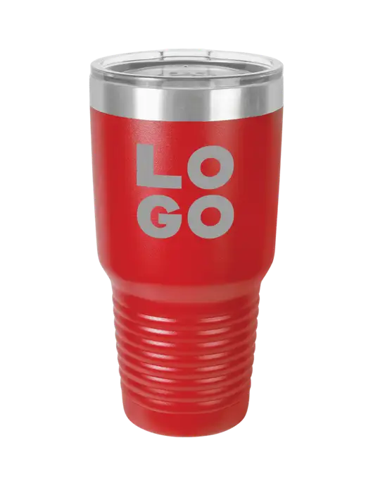 Polar Camel 30 oz Powder Coated Red Vacuum Insulated Tumbler  w/Logo