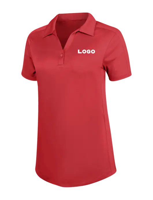 Womens Red Diamond Jacquard Polo w/Logo