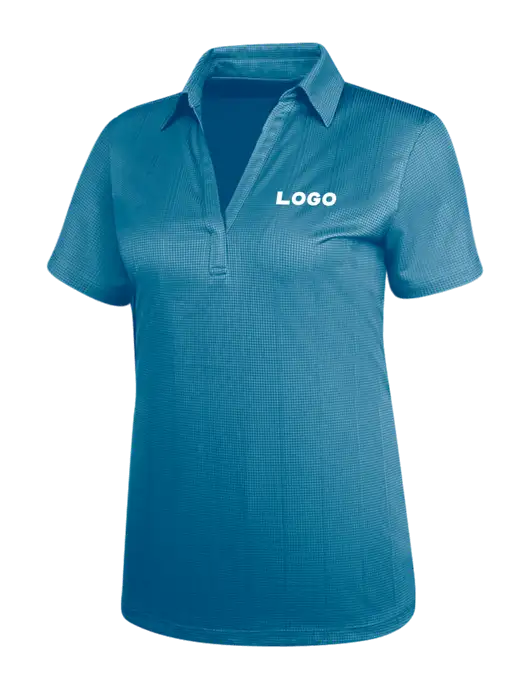 Carolina Blue Womens Performance Fine Jacquard Polo w/Logo