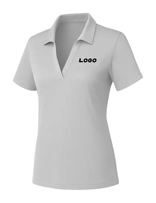 Womens Light Grey PosiCharge RacerMesh Polo w/Logo