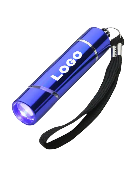 Blue Aluminum Scope LED Flashlight w/Logo