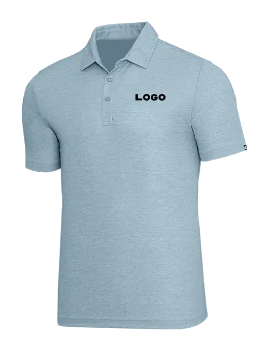 TravisMathew Light Blue Heather Oceanside Polo w/Logo