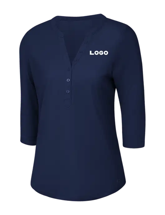 OGIO Navy Jewel Henley w/Logo
