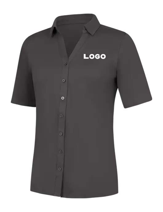 Womens Dark Grey City Stretch Top w/Logo
