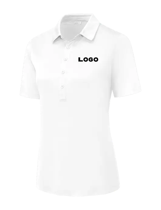 White Womens Posi-UV Pro Polo w/Logo